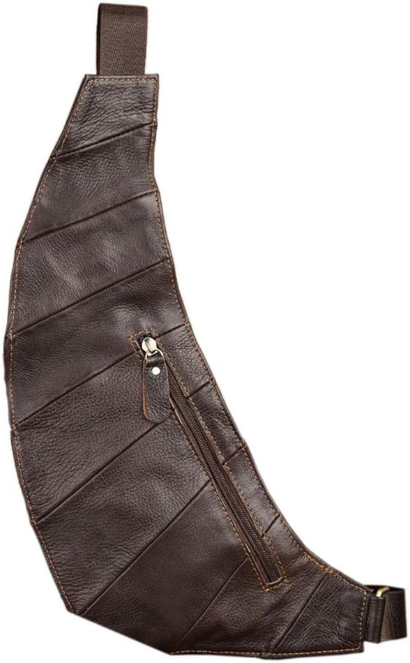 Hebetag Leder Sling Bag Wandern Daypack für Männer Frauen Braun, Braun