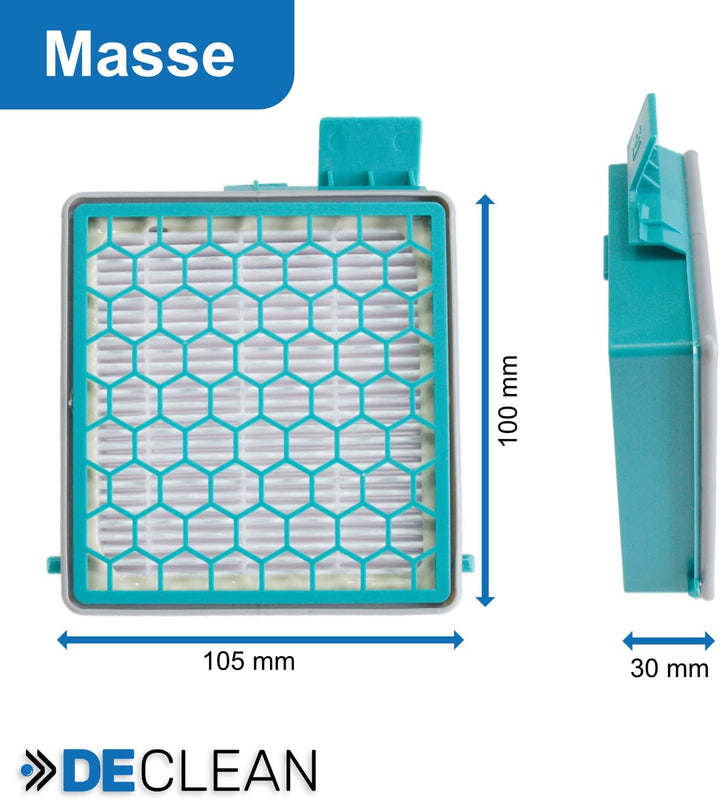 DeClean HEPA-Filter, kompatibel mit Miele Boost CX1 sowie 11639250 CX-FSF – Ersatz Hygienefilter für