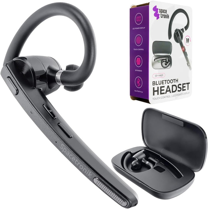 Spacetronik Bluetooth Headset mit Qualcomm Chip, Freisprechanlage Ohr