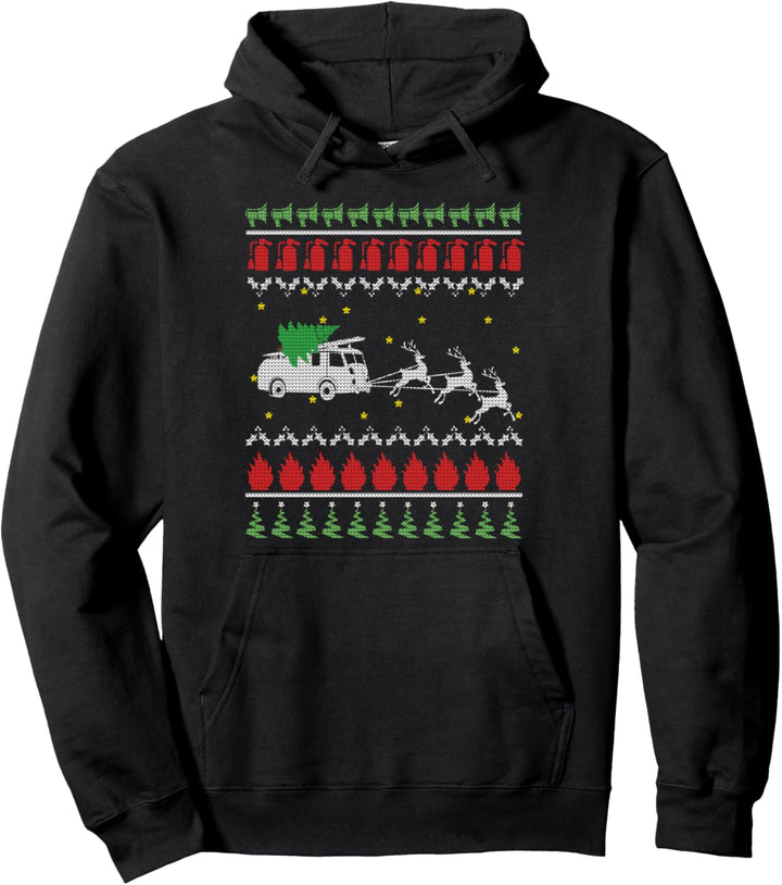 Ugly Christmas Feuerwehr Weihnachten Feuerwehrmann Lustiges Pullover Hoodie
