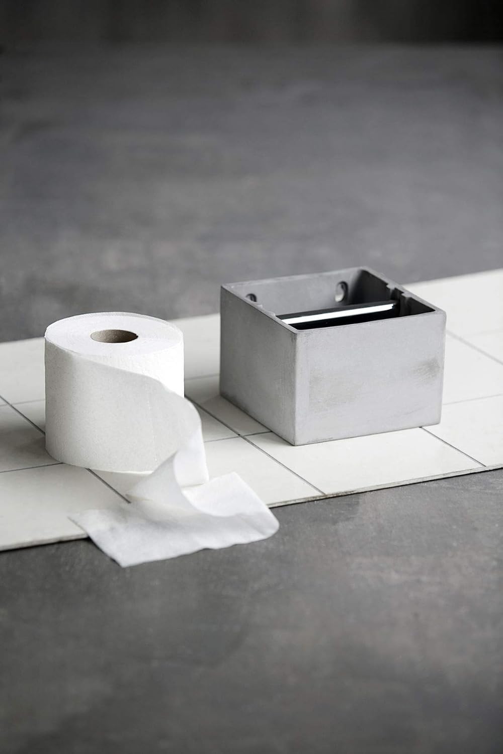 House Doctor Toilettenpapierhalter, Baumwolle, Polyester, Kunstseide, Zement, 14,7 x15x10
