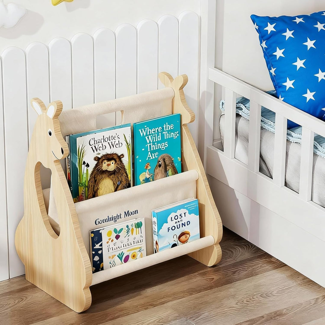 CAIEJSAEN Kinder Bücherregal aus Holz Montessori Regal für Kinderzimmer Möbel Buch-Organizer für Kin