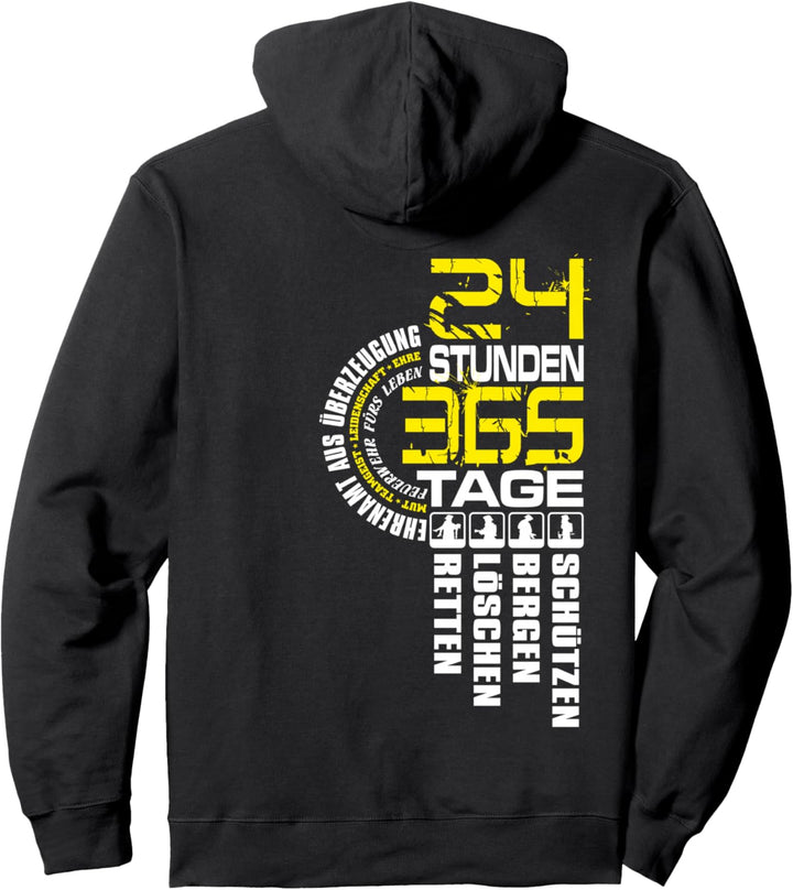 Feuerwehr Notruf 112 Rettungsdienst Firefighter Designmotiv Pullover Hoodie
