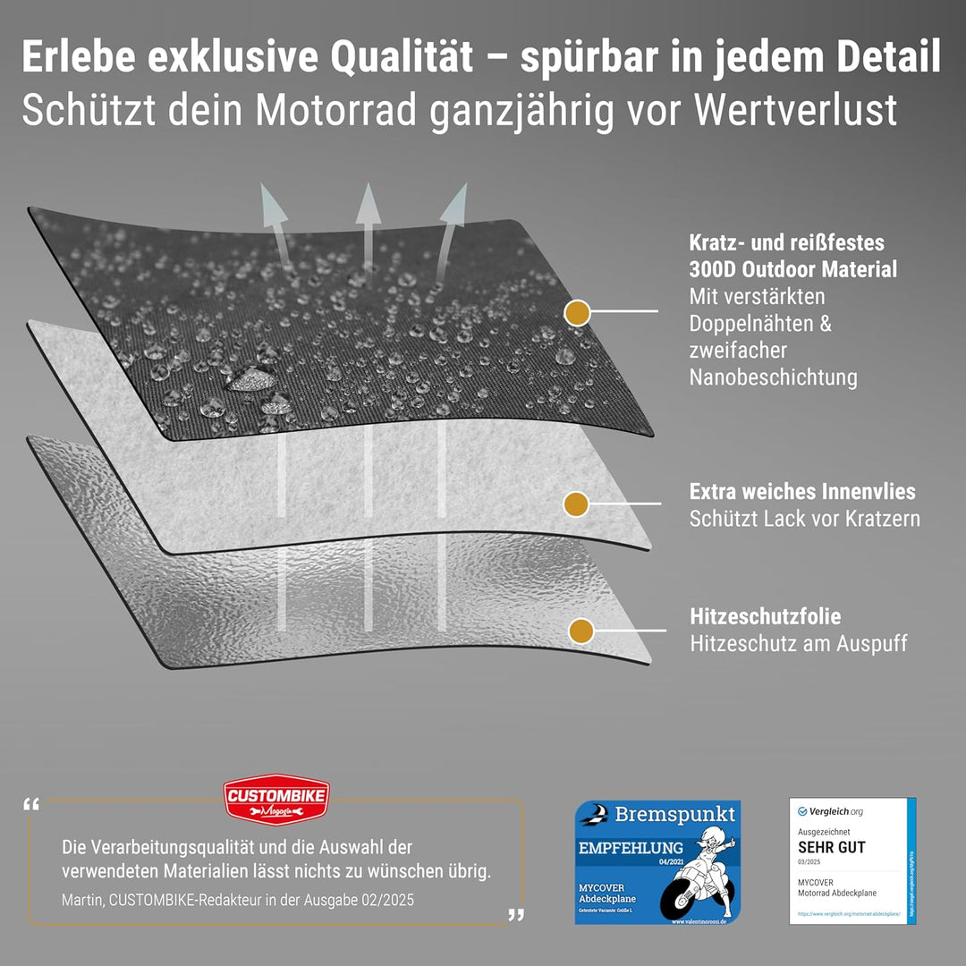 MYCOVER handgefertigte Roller Abdeckhaube -von Bikern für Biker- Mofa Abdeckung: Winterfest und wass