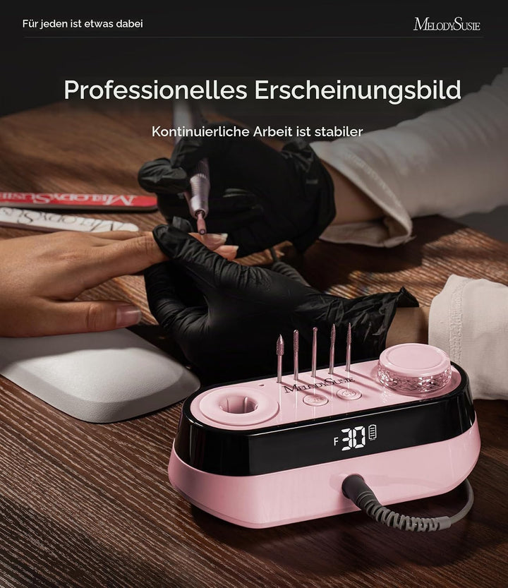 MelodySusie SC320A Professioneller Tisch-Nagelfräser, 30000 U/min Wiederaufladbare Elektrische Nagel