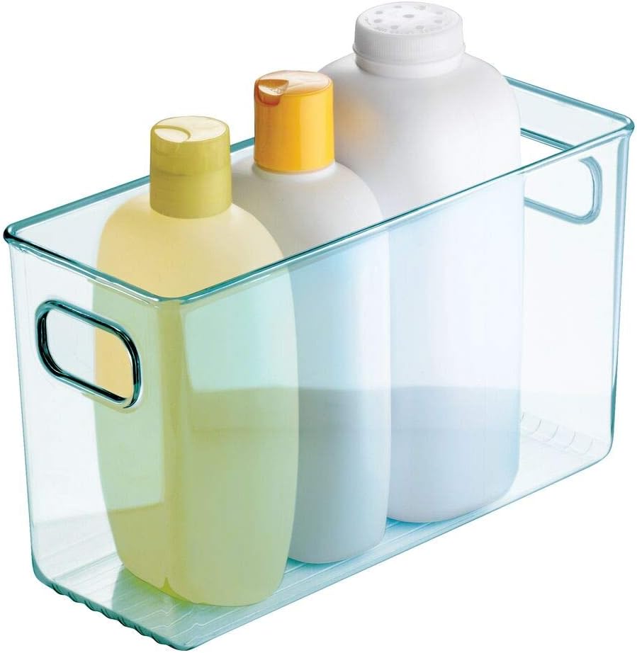 mDesign 4er-Set Kinderzimmer Organizer – grosse Sortierbox mit praktischen Griffen – BPA-freier Kuns