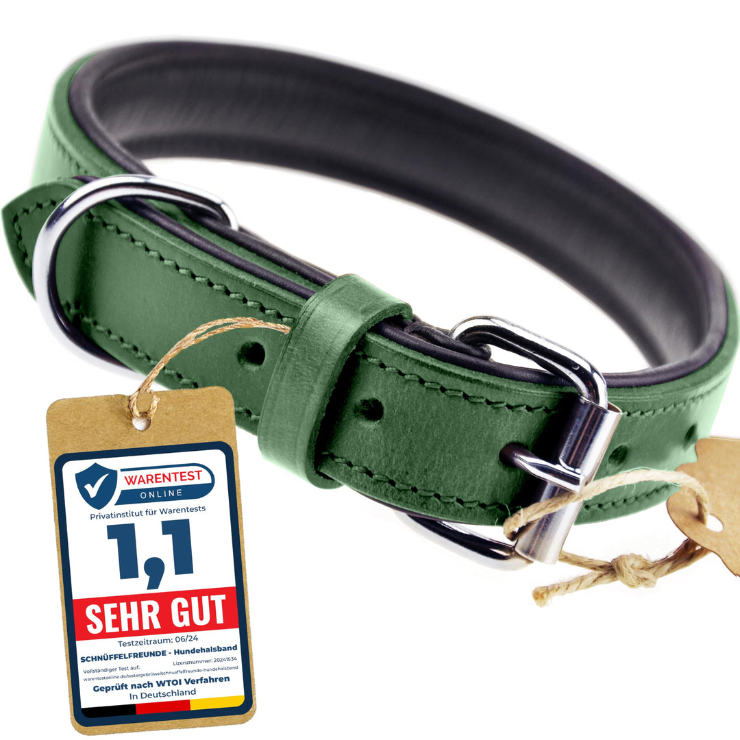 Schnüffelfreunde Halsband für Hunde aus Leder, Hundehalsband für den grossen, mittleren und kleinen