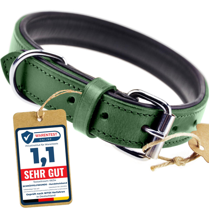 Schnüffelfreunde Halsband für Hunde aus Leder, Hundehalsband für den grossen, mittleren und kleinen