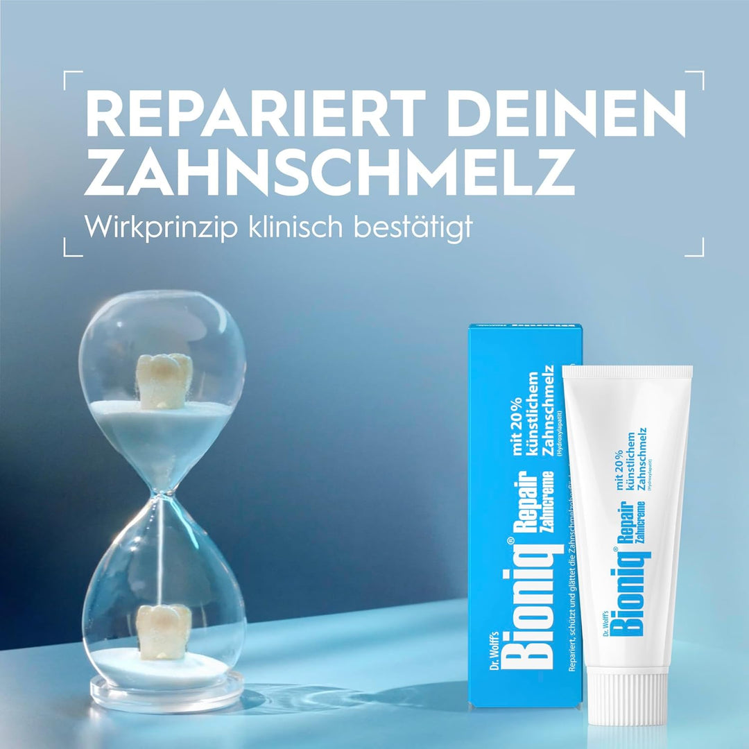 Bioniq® Repair-Zahncreme - 6 x 75 ml - reparierende Zahnpasta mit künstlichem Zahnschmelz, ohne