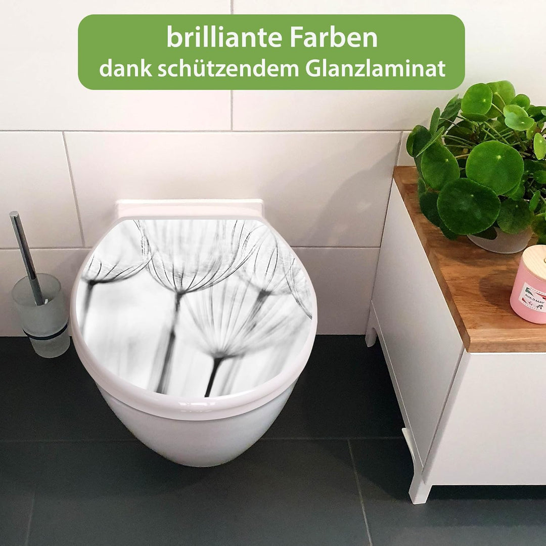 banjado Toilettendeckel mit Absenkautomatik 44,5x37cm - Soft Close Toilettensitz - WC Sitz mit Absen