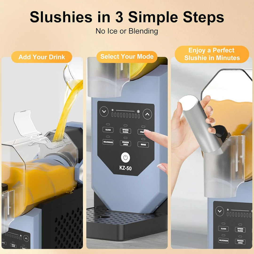 Macchiatto Slush Maschine, 5-in-1 Eismaschine mit LED-Display, 6 Programme & Ein-Knopf-Bedienung für