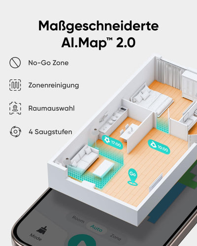 eufy L60 Saugroboter mit Wischfunktion, Ultra Starke 5.000Pa Saugkraft, iPath Laser-Navigation, für