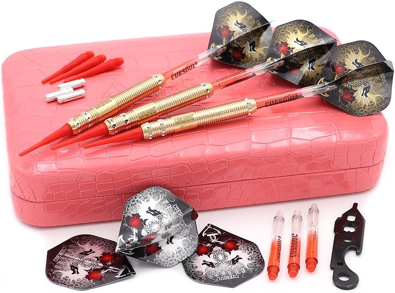 Cuesoul 16 Grams Deluxe Soft Tip Darts Set with Luxury Case（Dragon Series） JL-STL-B1108+D601, JL-STL