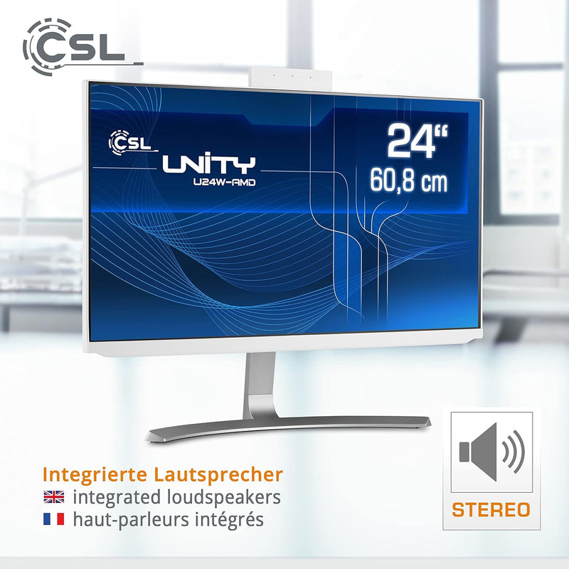 All-in-One-PC CSL Unity U24W-AMD, 60,5 cm (23,8 Zoll, 1920x1080 Full HD) - Leistungsstarker AIO (AMD