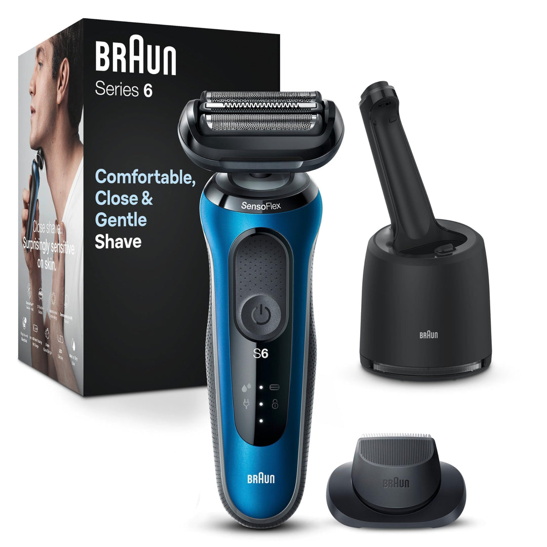 Braun Series 6 Elektrorasierer mit EasyClick-Präzisionstrimmer-Aufsatz, SensoFlex Rasierer Herren mi
