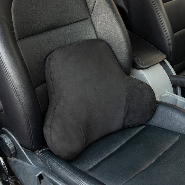 Lordosenstütze Auto Lendenkissen aus Memory-Schaum mit abnehmbarem Wildleder Veloursbezug – Ergonomi
