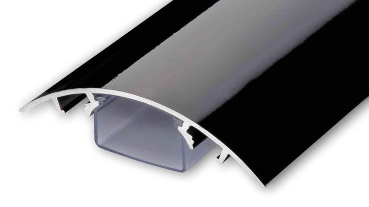 TV Design Aluminium Kabelkanal in schwarz Hochglanz lackiert in verschiedenen Längen von ALUNOVO (Lä