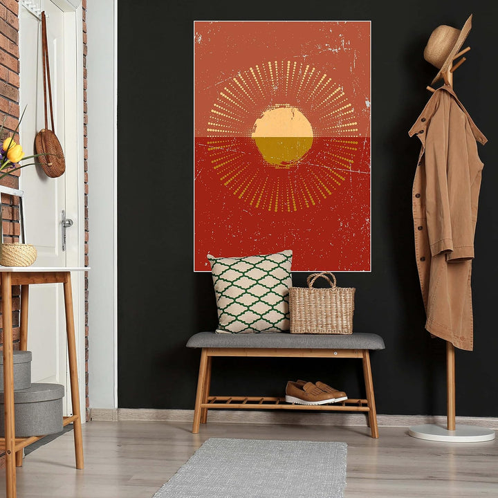 wandmotiv24 Poster als Wanddeko, Grösse Din A0, Minimalismus, Sonne, gelb, Moderne Wanddeko, Wandbil