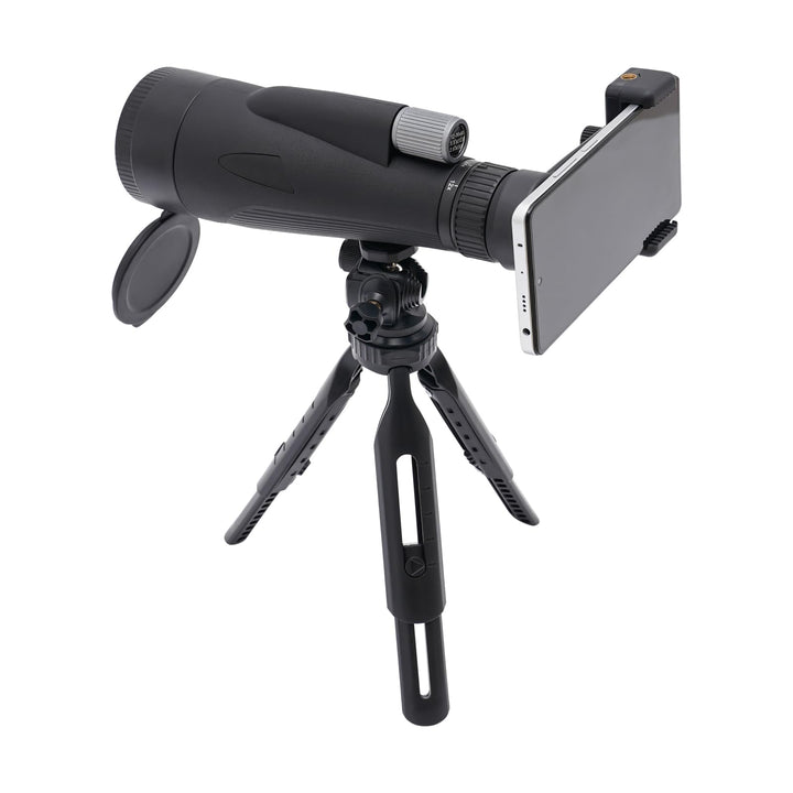 Monokulares Teleskop 12-36X60, Monokular Fernrohr mit BAK4-Prisma und Stativ Smartphone-Halter für B