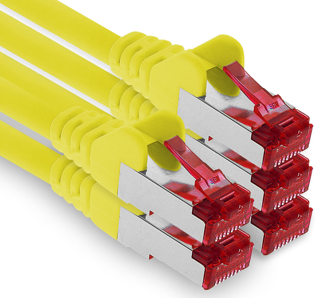 1aTTack.de - 5x 10m CAT6 Patchkabel S/FTP PIMF Schirmung CAT.6 RJ45 Netzwerkkabel Ethernetkabel DSL