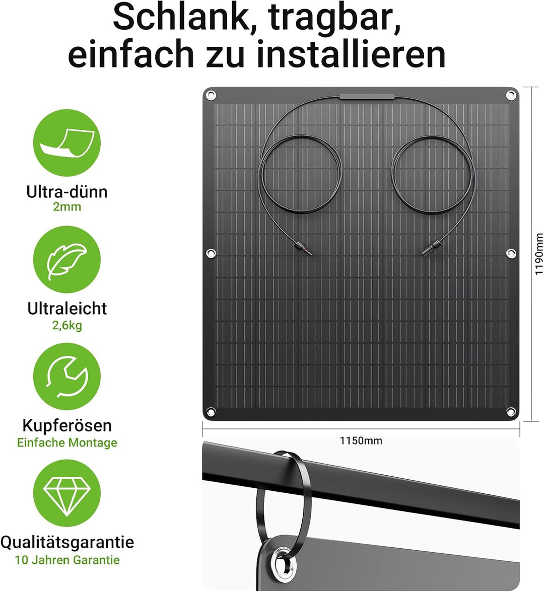 960W Flexibel Solarpanel, 4 x 240W Flexibles Solarmodule, IP67, 23,5% Umwandlung Photovoltaik Panel
