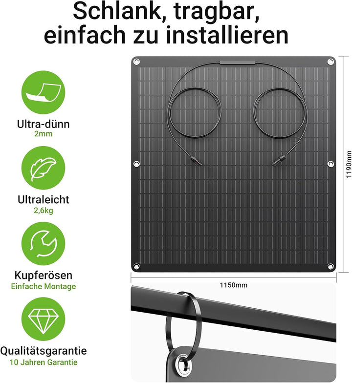 960W Flexibel Solarpanel, 4 x 240W Flexibles Solarmodule, IP67, 23,5% Umwandlung Photovoltaik Panel