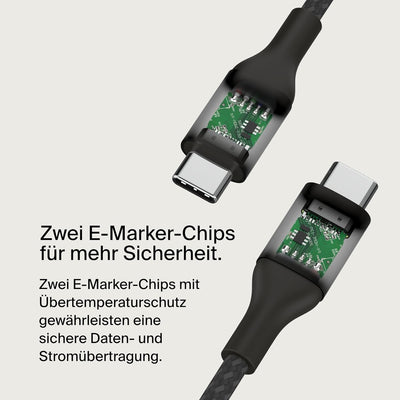 Belkin BoostCharge USB-C-auf-USB-C-Ladekabel, Schnellladekabel mit 240 W Power Delivery, USB-IF-zert