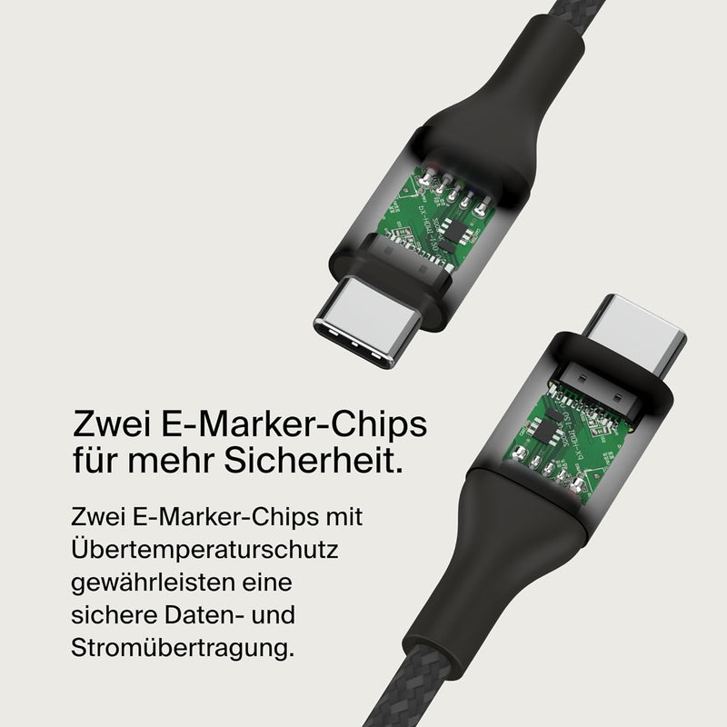 Belkin BoostCharge USB-C-auf-USB-C-Ladekabel, Schnellladekabel mit 240 W Power Delivery, USB-IF-zert