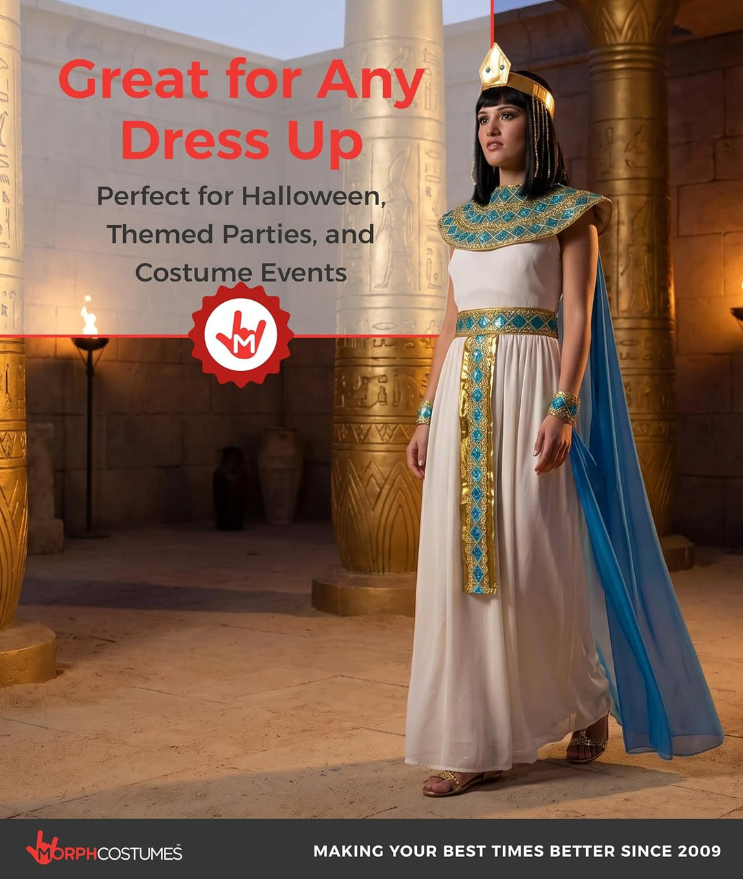 Morph Cleopatra Kostüm für Damen, Ägyptisches Thema, Perfekt für Partys und Events, S, S