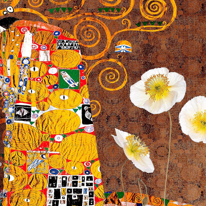 Runa Art Wandbilder Gustav Klimt der Kuss 5 Teilig Bild auf Vlies Leinwand Deko Wohnzimmer Collage G