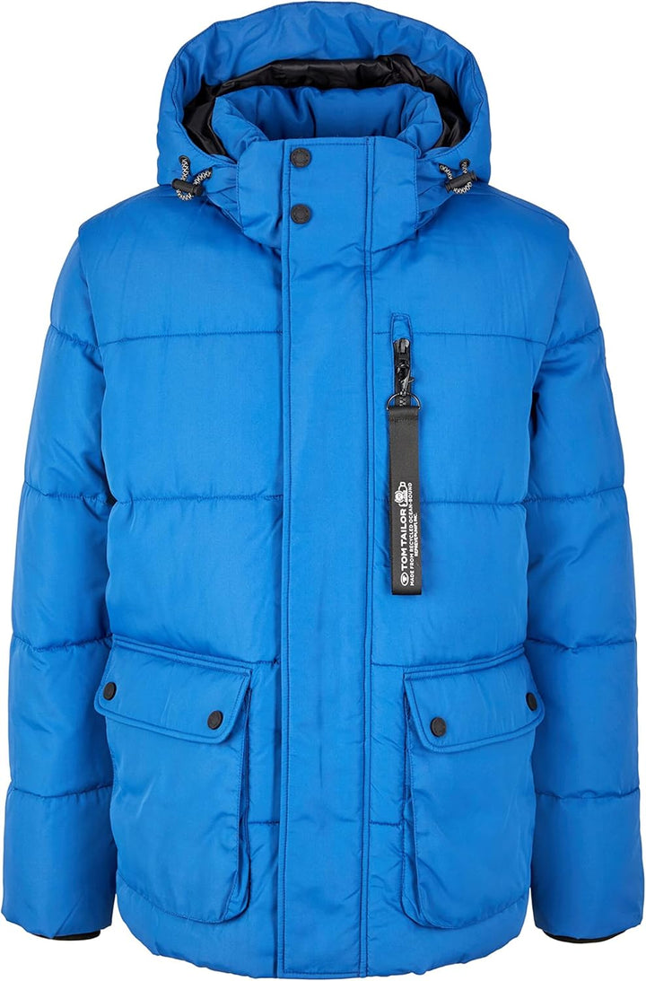 TOM TAILOR Herren puffer jacket with hood M 19168 - Hockey Blue, M 19168 - Hockey Blue