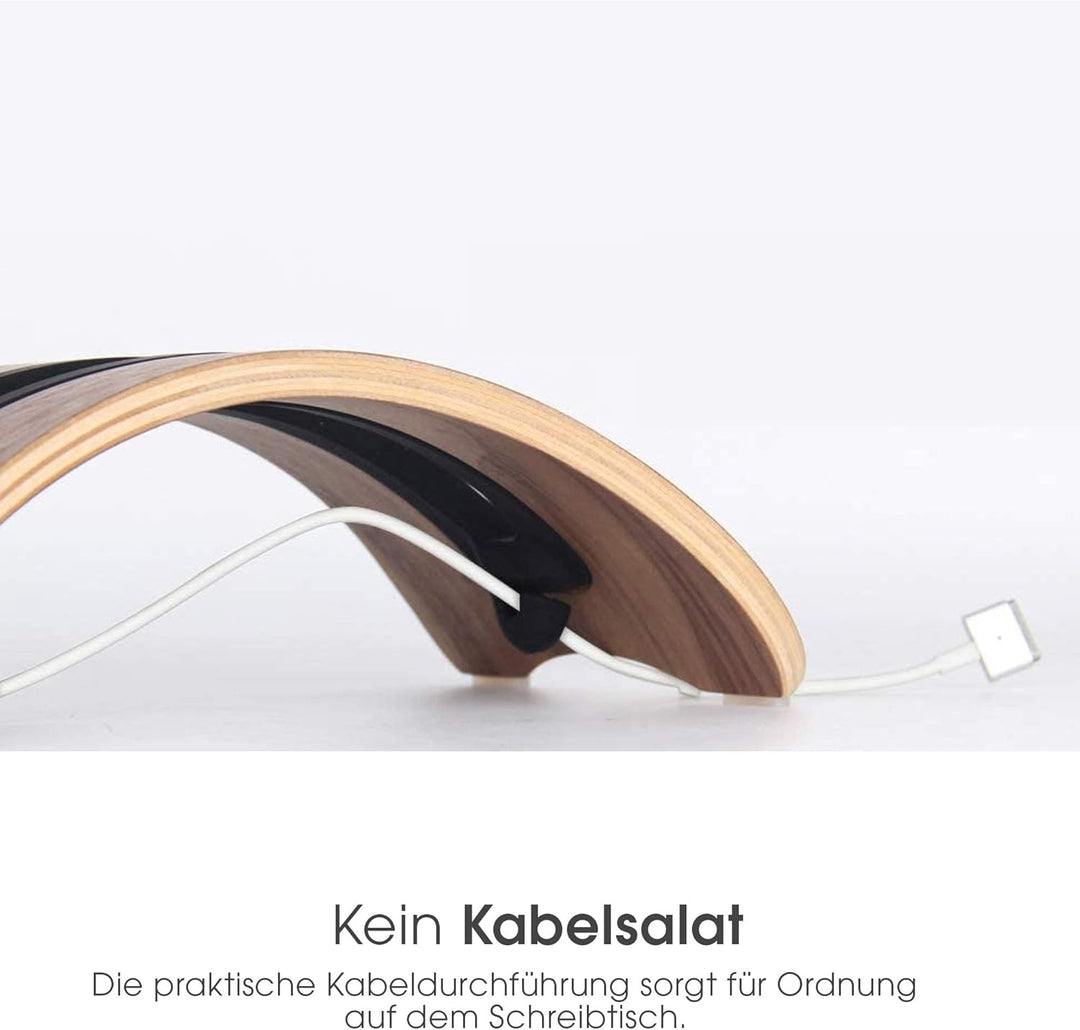 TERRATEC Holz zwei, MacBook Ständer/Dock aus Echtholz, Für MacBook Pro und MacBook Air, Holz Zwei