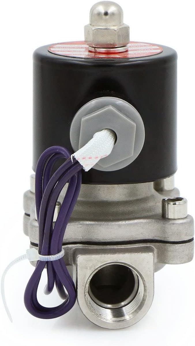U.S. Solid 1/2" G 12V DC Edelstahl Magnetventil Direktgesteuert für Wasser Luft Gas Öl NC Stainless