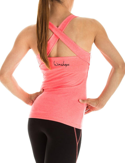 Winshape Damen Cross Back Top WVR25-NEON-CORAL-S S Neon(neon-coral), WVR25-NEON-CORAL-S S Neon(neon-