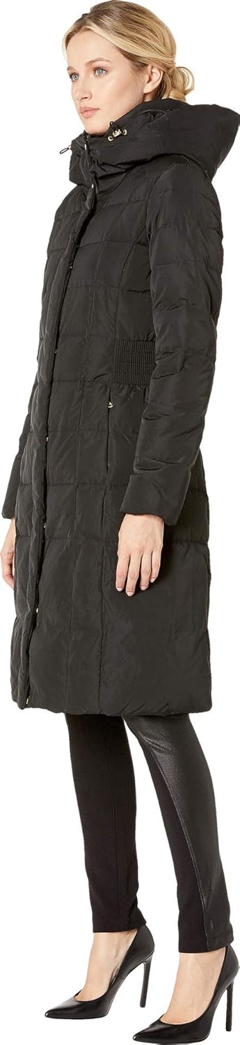Cole Haan Damen TAFT Daunenmantel mit Latz Daunenalternative Oberbekleidung XL Tiefschwarz, XL Tiefs
