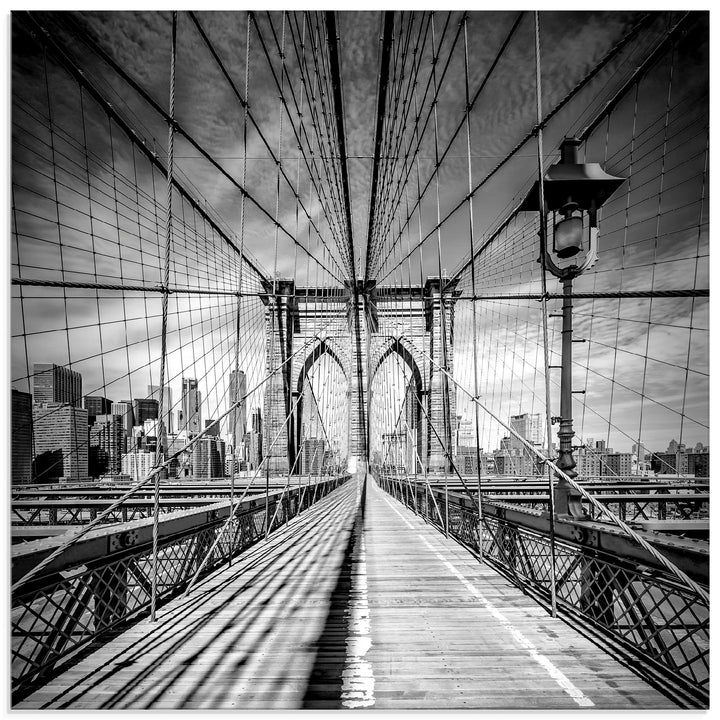 ARTland Glasbilder Wandbild Glas Bild einteilig 40x40 cm Quadratisch New York Manhattan Skyline Arch