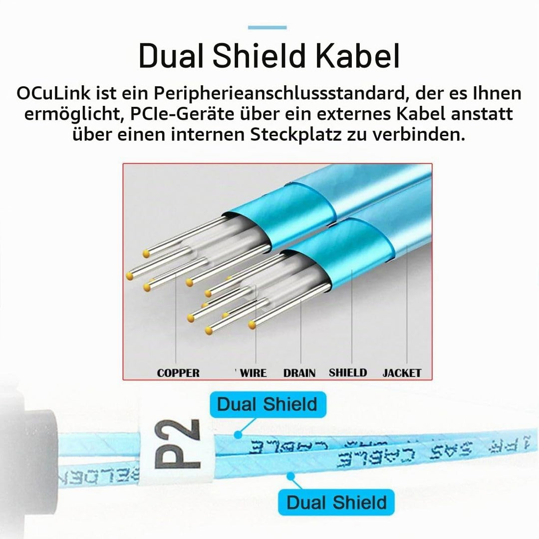 chenyang SFF-8611 Kabel OCuLink PCIe PCI-Express 4.0 SFF-8611 4i Stecker auf SFF-8611 Stecker Datenv