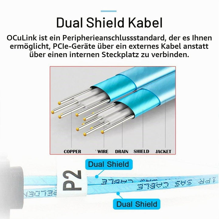 chenyang SFF-8611 Kabel OCuLink PCIe PCI-Express 4.0 SFF-8611 4i Stecker auf SFF-8611 Stecker Datenv