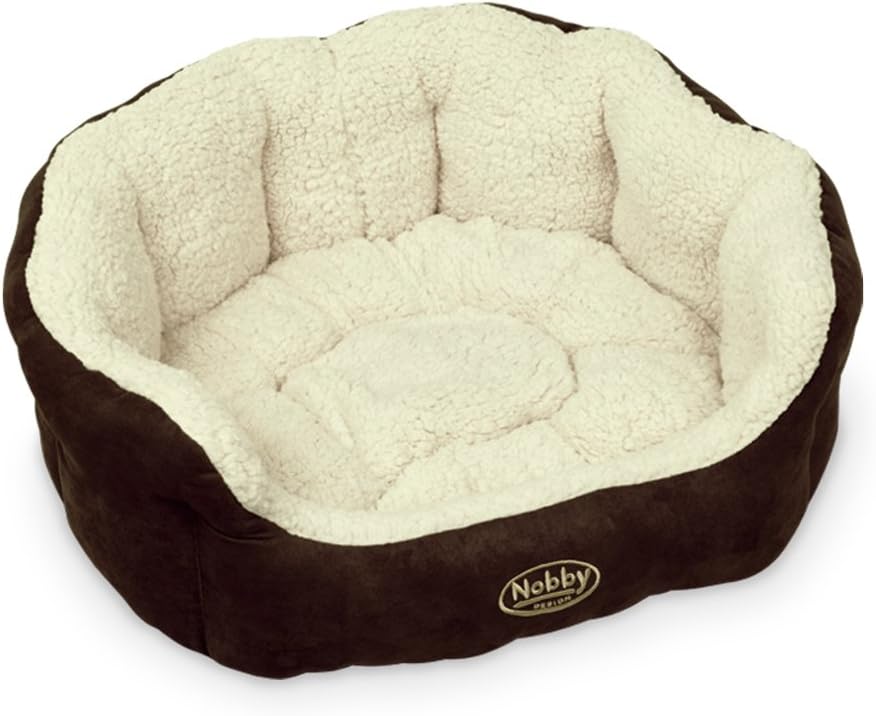 Nobby Komfortbett "TAIKA" braun / wollweiss L x B x H: 65 x 57 x 22 cm