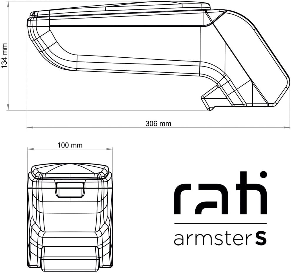 Rati armster S Armlehne, passend für TOYOTA AYGO X 2022- Mittelarmlehne mit Staufach I passgenau zum