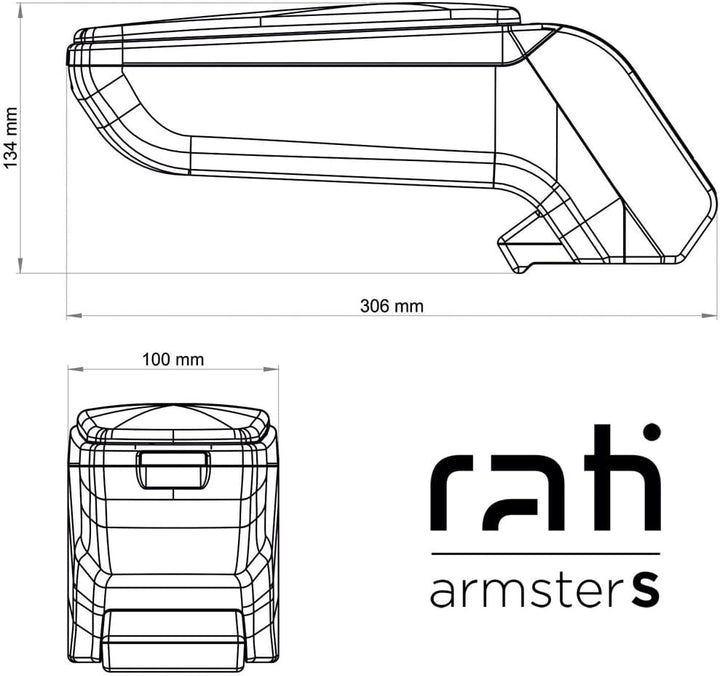 Rati armster S Armlehne, passend für TOYOTA AYGO X 2022- Mittelarmlehne mit Staufach I passgenau zum