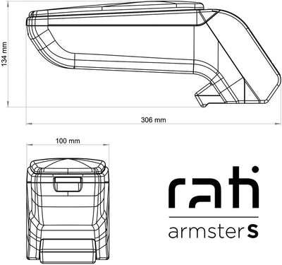 Rati armster S Armlehne, passend für TOYOTA AYGO X 2022- Mittelarmlehne mit Staufach I passgenau zum
