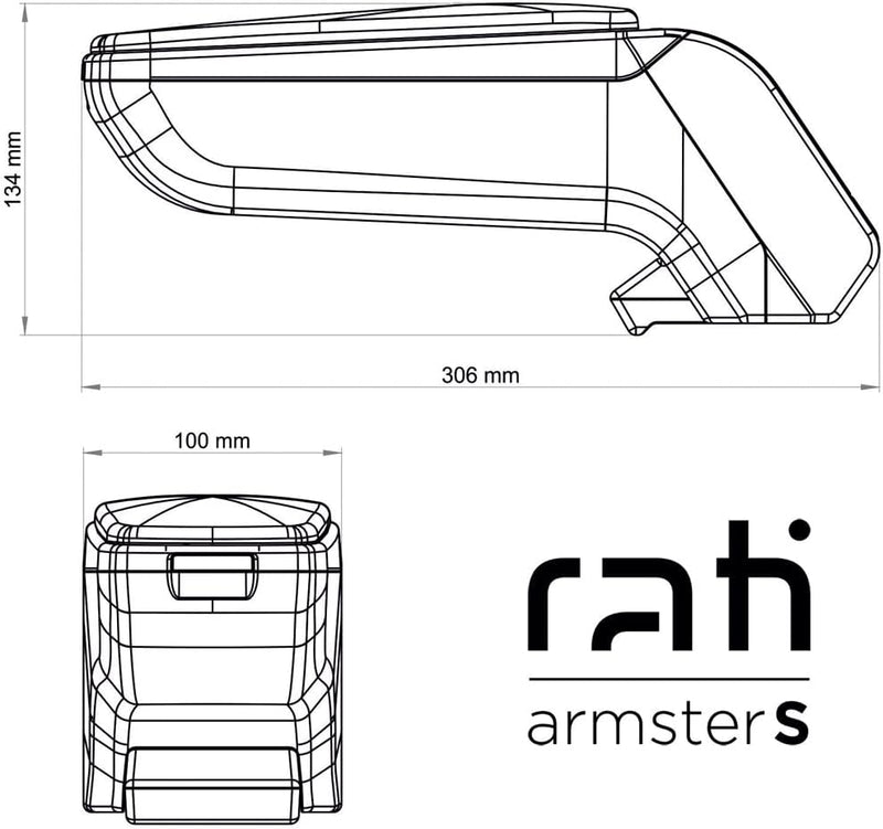 Rati armster S Armlehne, passend für TOYOTA AYGO X 2022- Mittelarmlehne mit Staufach I passgenau zum