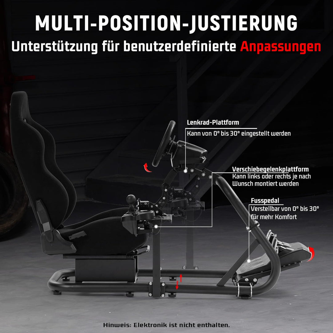 Dardoo Racing Simulator Cockpit mit verstellbarem Sitz Fit für Logitech/Thrustmaster/Fanatec G923 G2