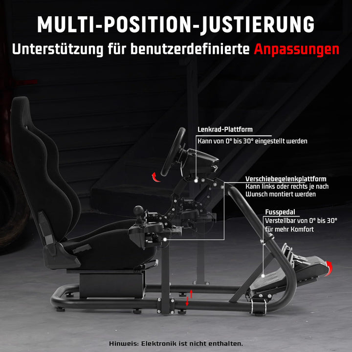 Dardoo Racing Simulator Cockpit mit verstellbarem Sitz Fit für Logitech/Thrustmaster/Fanatec G923 G2