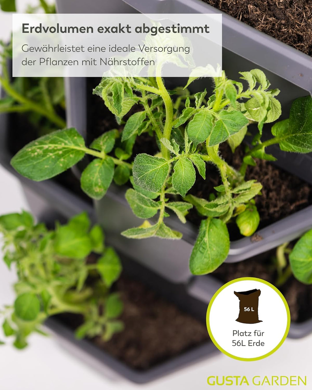 GUSTA GARDEN Paul Potato Starter Kartoffelturm - stapelbar - Hochbeet/Pflanzgefäss/Blumentopf für Ba