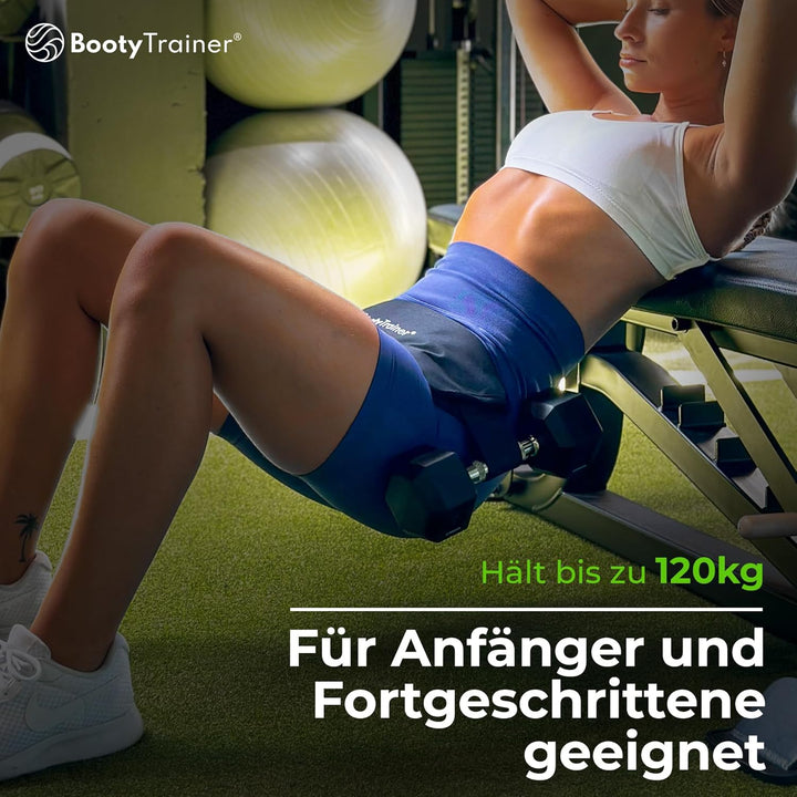 Hip Thrust Gürtel für Po Workouts | Po Training Gerät für Zuhause | Hip Thrust Belt schwarz