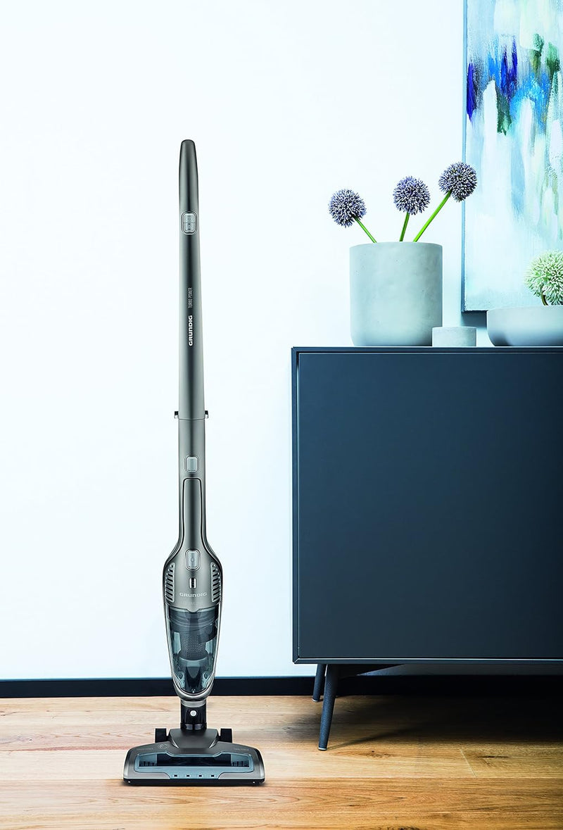 GRUNDIG VCH 9832 VCH9832, 2 in 1 Akku-und Handstaubsauger, Grau, 115 W, 0.5 liters, 75 Minuten kabel