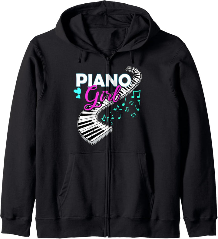 Piano Girl Geschenk Kapuzenjacke