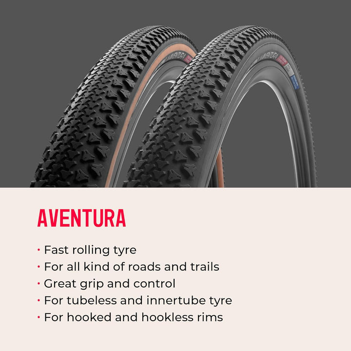 VREDESTEIN Aventura Buitenband, Black/Black, 700x38C